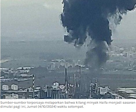 Hizbullah Ledakan Kilang Minyak Israel di Haifa