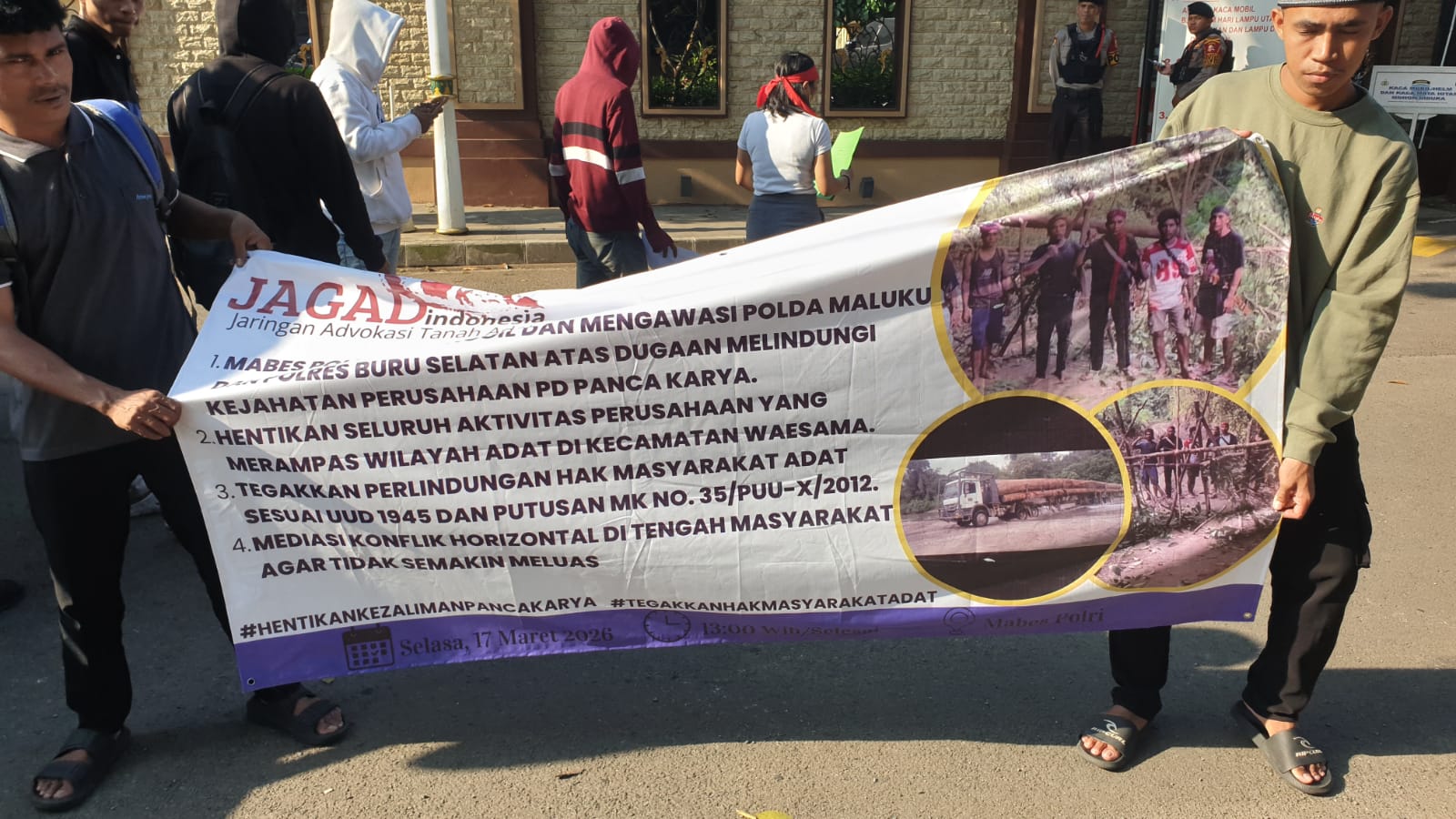 JAGAD Indonesia Demo di Mabes Polri, Desak Perlindungan Tanah Adat Waesama