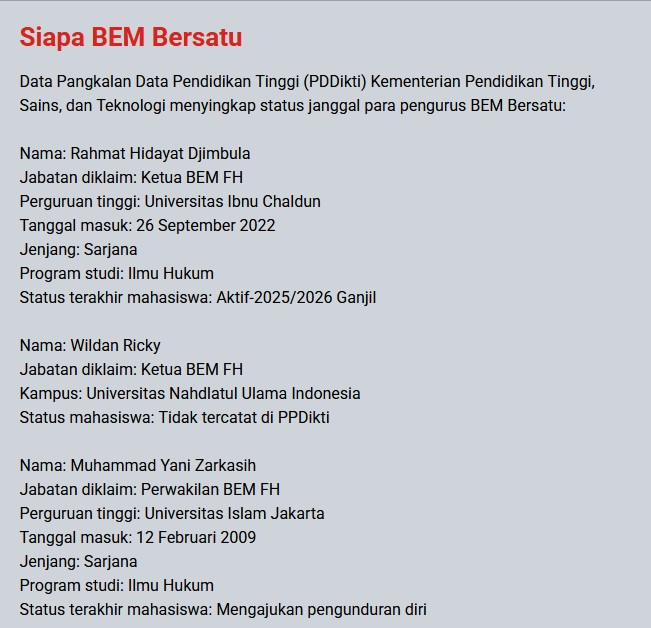 Nama Dicatut Aliansi ‘BEM Bersatu’, Sejumlah Organisasi Mahasiswa Ramai-Ramai Buka Suara