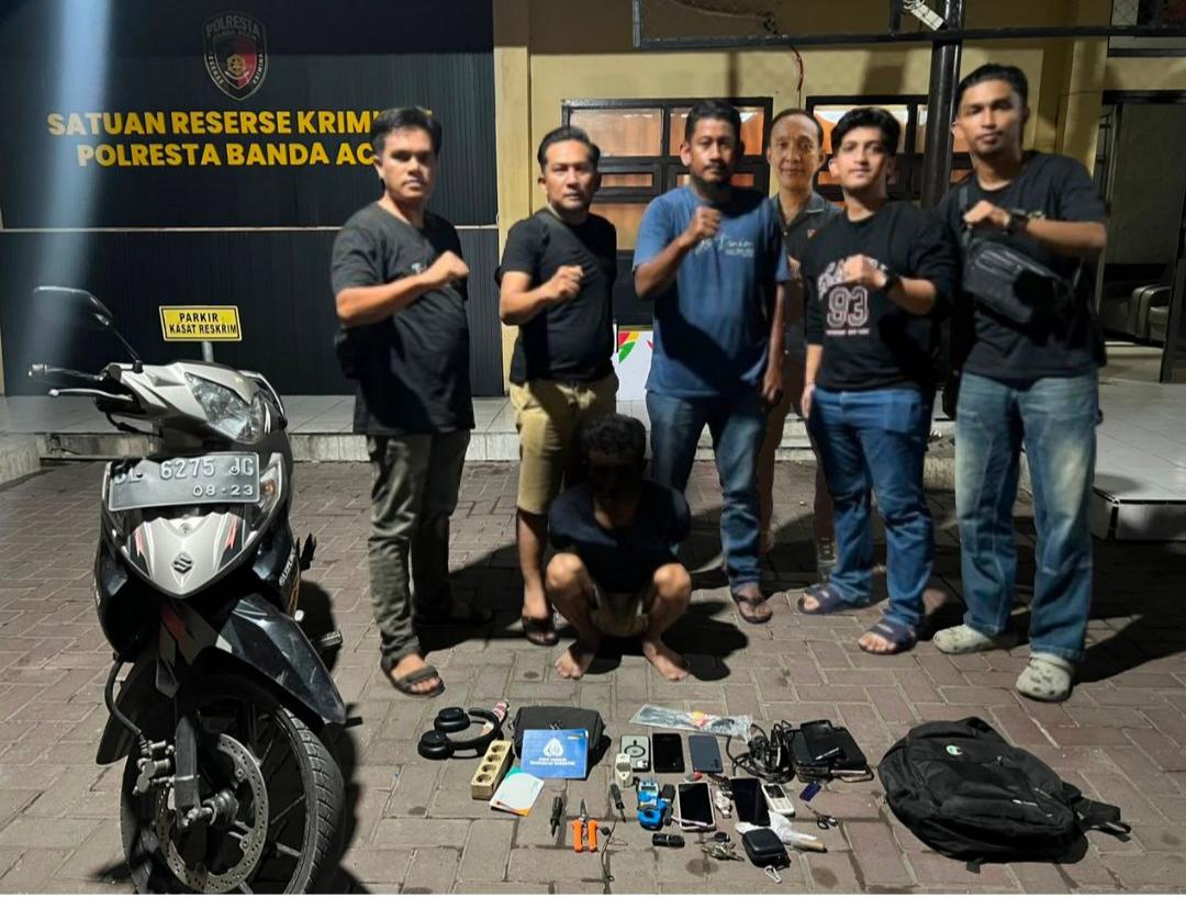 Residivis Berulah, 6 Handphone dan BPKB Motor Dicuri, Pelaku Ditangkap Tim Rimueng Koetaradja